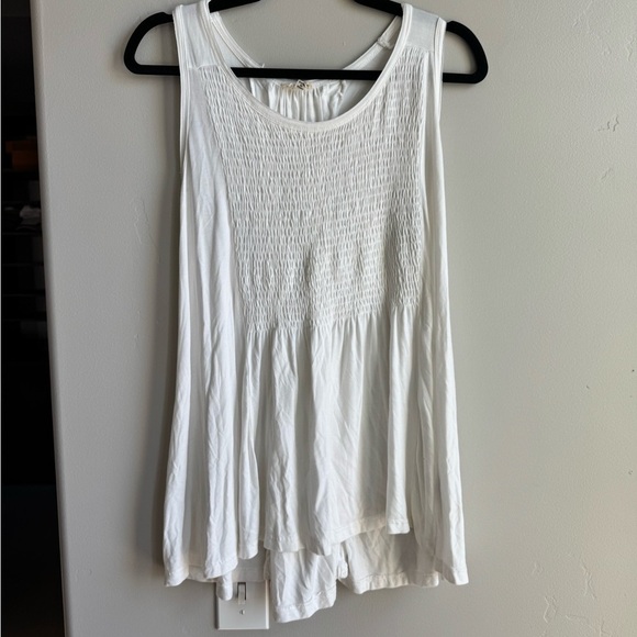 POL Tops - POL Boho White Sleeveless Flowy Babydoll Top Coastal Cowgirl M